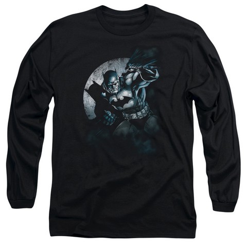 Batman-Batman Spotlight - Long Sleeve Adult 18-1 Tee - Black- Large