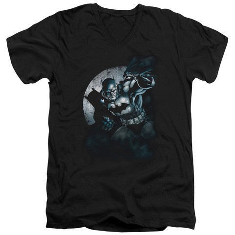 Batman-Batman Spotlight - Short Sleeve Adult 30-1 Tee - Black- Medium
