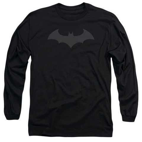 Batman-Hush Logo - Long Sleeve Adult 18-1 Tee - Black- Extra Large