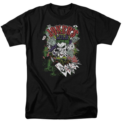Batman-Jokers Wild - Short Sleeve Adult 18-1 Tee - Black- Extra Large