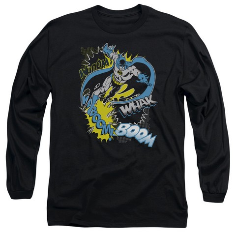 Batman-Bat Effects - Long Sleeve Adult 18-1 Tee - Black- Large