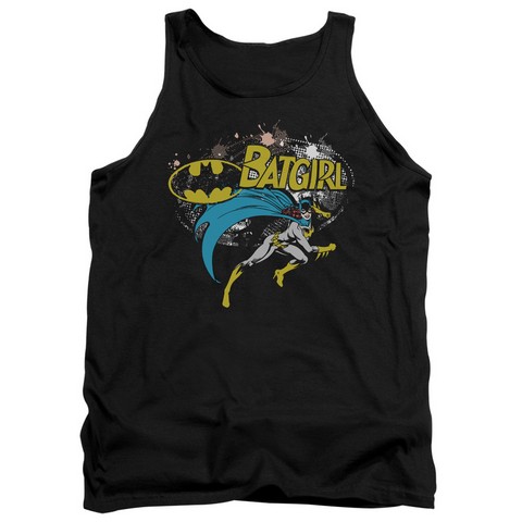Batman-Batgirl Halftone - Adult Tank Top - Black- Medium