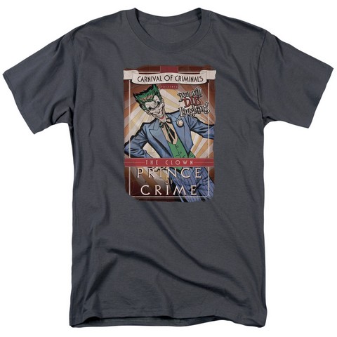 Batman-Clown Prince - Short Sleeve Adult 18-1 Tee - Charcoal- Medium