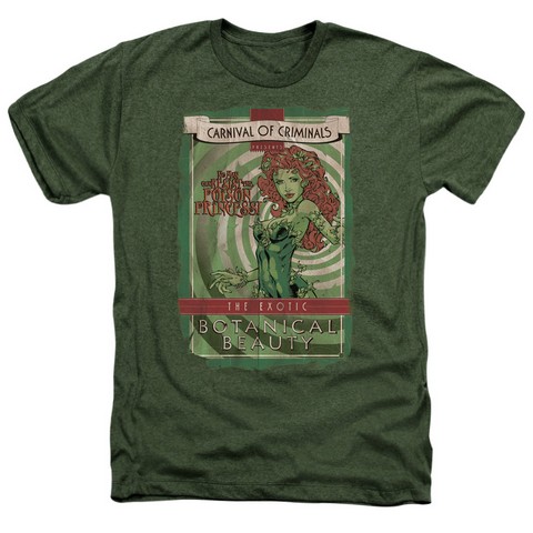 Batman-Botanical Beauty - Adult Heather Tee - Military Green- Medium