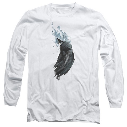 Batman-Wash - Long Sleeve Adult 18-1 Tee - White- Small