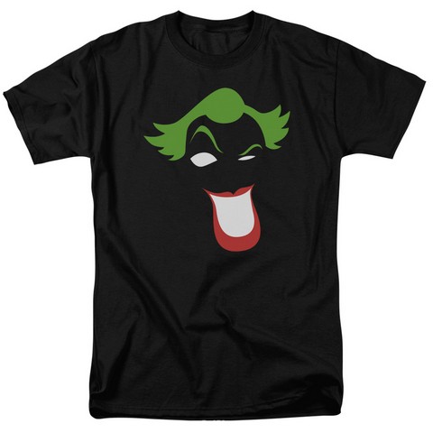 Batman-Joker Simplified - Short Sleeve Adult 18-1 Tee - Black- Medium