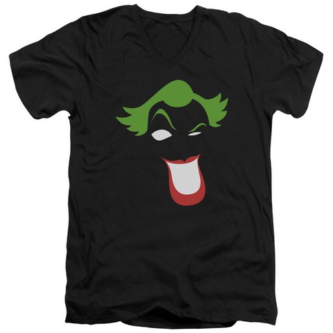 Batman-Joker Simplified - Short Sleeve Adult 30-1 Tee - Black- Medium
