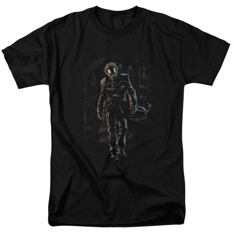 Batman-Joker Leaves Arkham - Short Sleeve Adult 18-1 Tee - Black- Medium