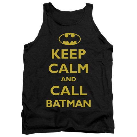 Batman-Call Batman - Adult Tank Top - Black- Large