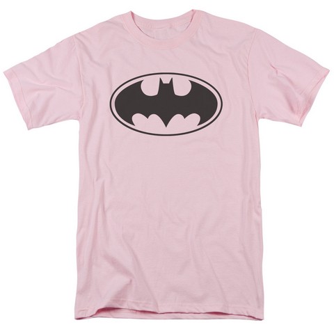 Batman-Black Bat - Short Sleeve Adult 18-1 Tee - Pink- Extra Large