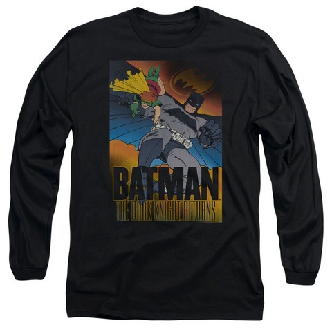 Batman-Dk Returns - Long Sleeve Adult 18-1 Tee - Black- Medium