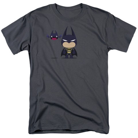 Batman-Cute Batman - Short Sleeve Adult 18-1 Tee - Charcoal- Small