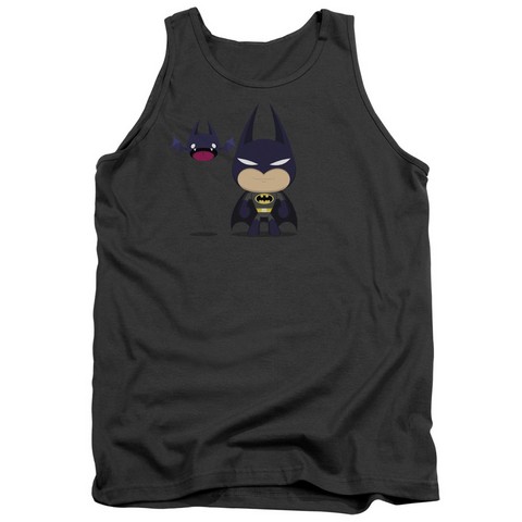 Batman-Cute Batman - Adult Tank Top - Charcoal- Small