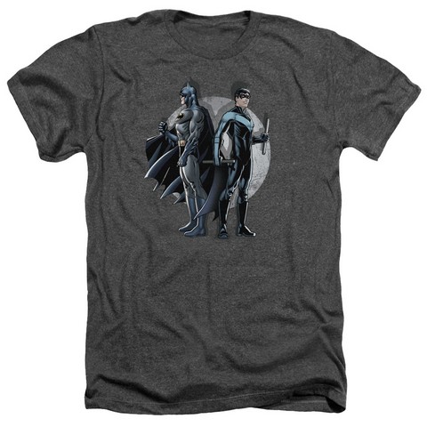 Batman-Spotlight - Adult Heather Tee - Charcoal- Medium