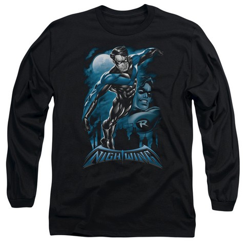 Batman-All Grown Up - Long Sleeve Adult 18-1 Tee - Black- Medium