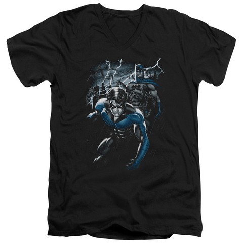 Batman-Dynamic Duo - Short Sleeve Adult 30-1 Tee - Black, 2X