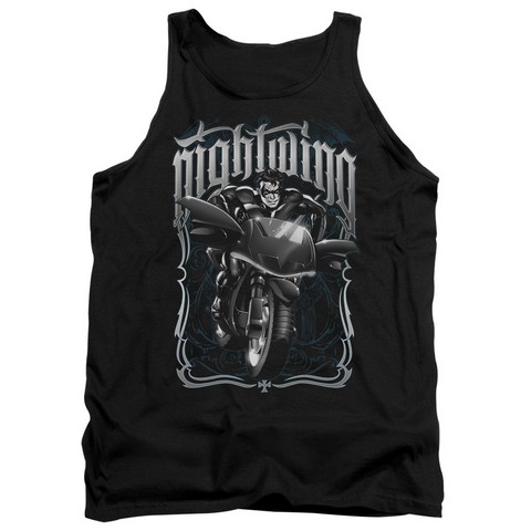 Batman-Nightwing Biker - Adult Tank Top - Black- Large