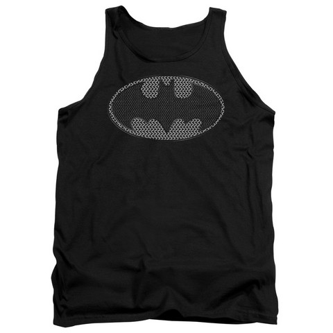 Batman-Chainmail Shield - Adult Tank Top - Black- Large