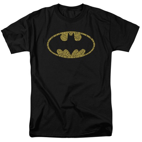 Batman-Word Logo - Short Sleeve Adult 18-1 Tee - Black- Medium