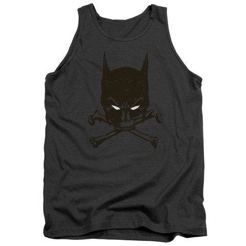 Batman-Bat And Bones - Adult Tank Top - Charcoal- Small