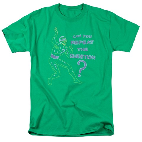 Batman-Repeat - Short Sleeve Adult 18-1 Tee - Kelly Green- Medium