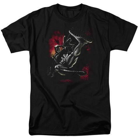 Batman-Kick Swing - Short Sleeve Adult 18-1 Tee - Black- 3X