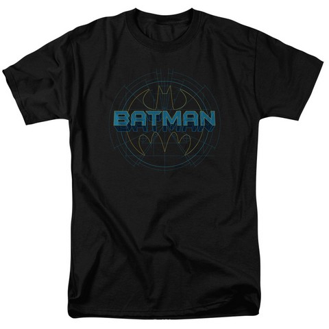 Batman-Bat Tech Logo - Short Sleeve Adult 18-1 Tee - Black- 4X