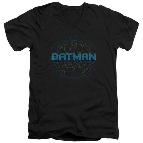 Batman-Bat Tech Logo - Short Sleeve Adult 30-1 Tee - Black- 2X