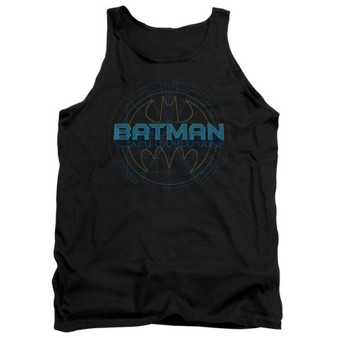 Batman-Bat Tech Logo - Adult Tank Top - Black- Small
