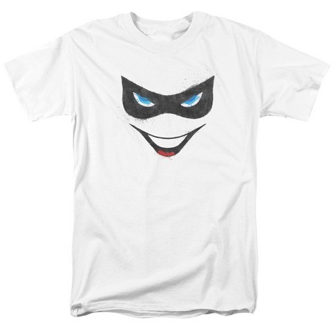 Batman-Harley Face - Short Sleeve Adult 18-1 Tee - White- 3X