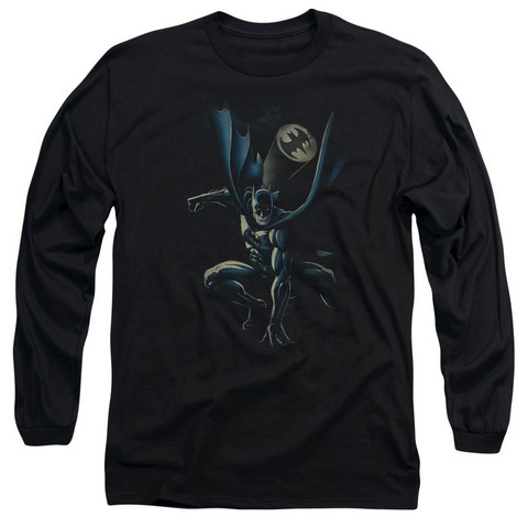 Batman-Calling All Bats - Long Sleeve Adult 18-1 Tee - Black- Extra Large