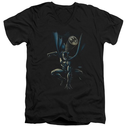 Batman-Calling All Bats - Short Sleeve Adult 30-1 Tee - Black- Medium