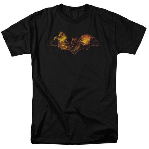 Batman-Molten Logo - Short Sleeve Adult 18-1 Tee - Black- Extra Large