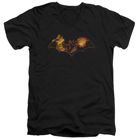Batman-Molten Logo - Short Sleeve Adult 30-1 Tee - Black- Extra Large