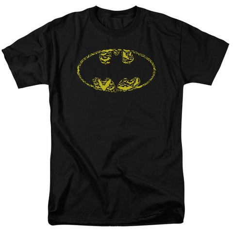 Batman-Bats On Bats - Short Sleeve Adult 18-1 Tee - Black- Small