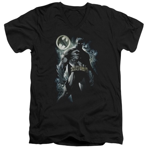 Batman-The Knight - Short Sleeve Adult 30-1 Tee - Black- 2X