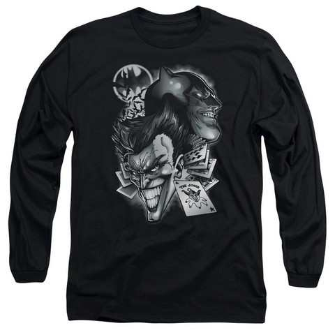 Batman-Archenemies - Long Sleeve Adult 18-1 Tee - Black- Large