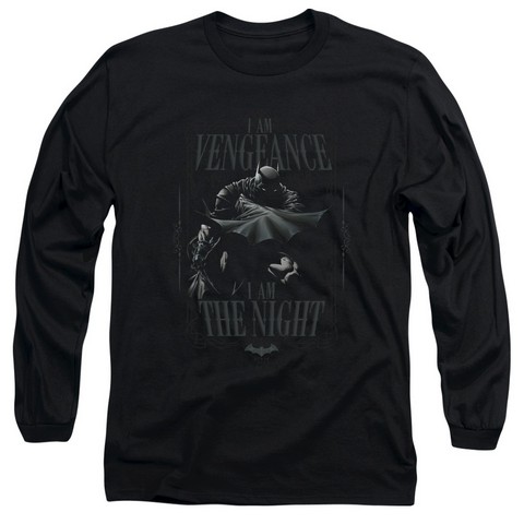 Batman-I Am - Long Sleeve Adult 18-1 Tee - Black- Large