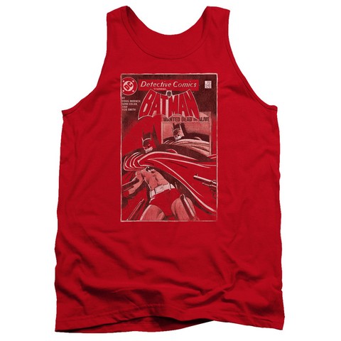 Batman-Doa Cover - Adult Tank Top - Red- Large