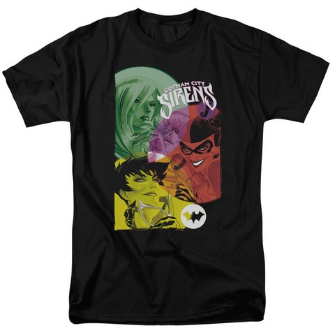 Batman-Gotham Sirens - Short Sleeve Adult 18-1 Tee - Black- Medium