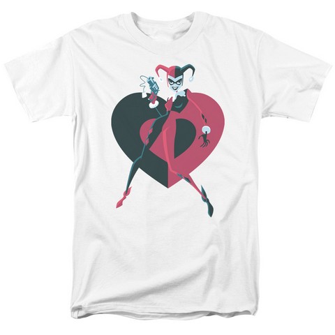 Batman-Harely Heart - Short Sleeve Adult 18-1 Tee - White- 4X