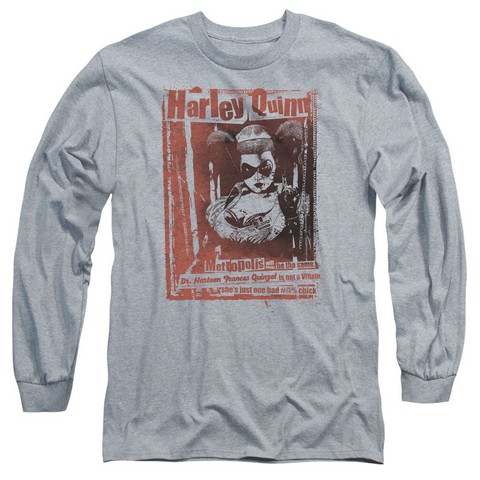 Batman- Dr Quinn - Long Sleeve Adult 18-1 Tee - Heather- Medium
