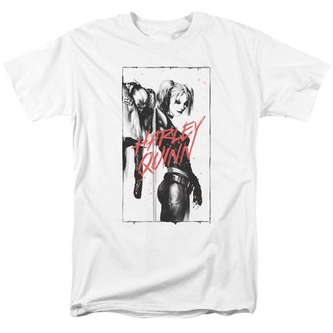 Batman-Inked Quinn - Short Sleeve Adult 18-1 Tee - White, Medium