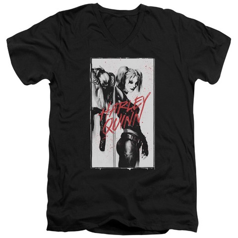 Batman-Inked Quinn - Short Sleeve Adult 30-1 Tee - Black- 2X