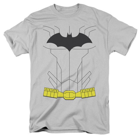 Batman-New Batman Costume - Short Sleeve Adult 18-1 Tee - Silver- Medium