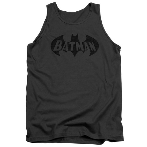 Batman-Crackle Bat - Adult Tank Top - Charcoal- Large