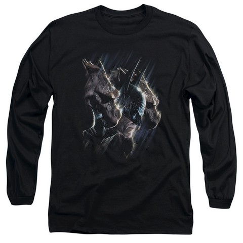 Batman-Gargoyles - Long Sleeve Adult 18-1 Tee - Black- 2X