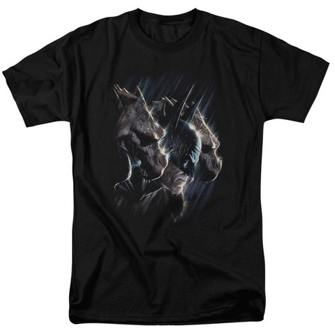 Batman-Gargoyles - Short Sleeve Adult 18-1 Tee - Black- Large