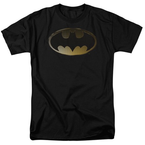 Batman-Halftone Bat - Short Sleeve Adult 18-1 Tee - Black- 3X