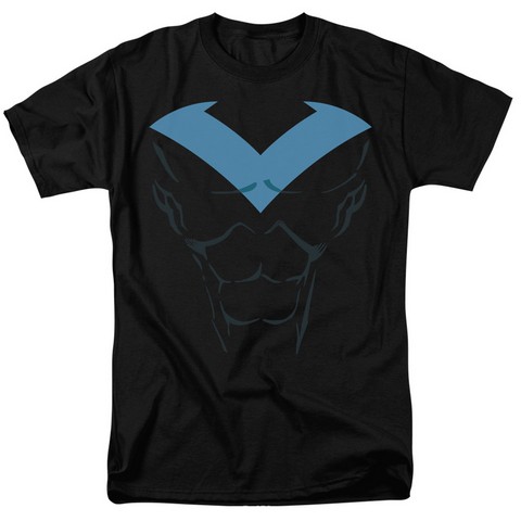 Batman-Nightwing Costume - Short Sleeve Adult 18-1 Tee - Black, Medium
